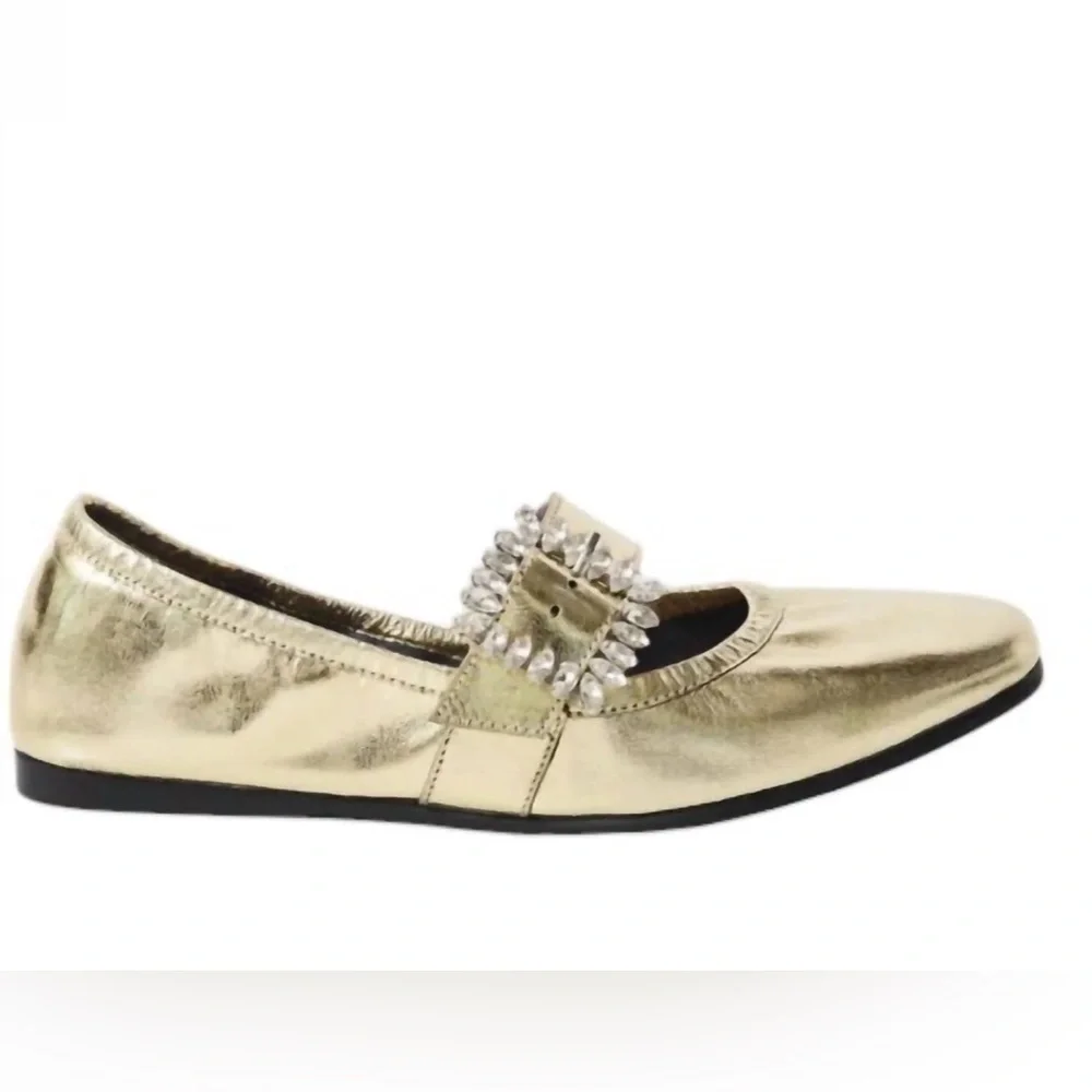 Free People Women's Ursa Gemini Ballet Flat metallic ballet slipper shoes NWT​ - Picture 2 of 9